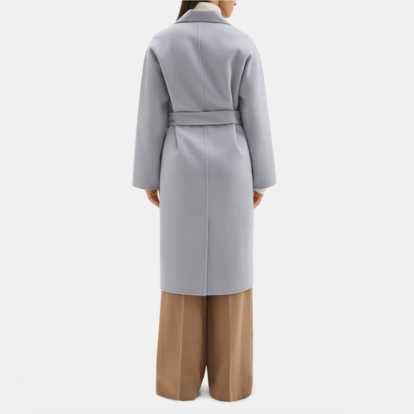THEORY NWT Wool and Cashmere Wrap Trench Coat - Picture 2 of 6